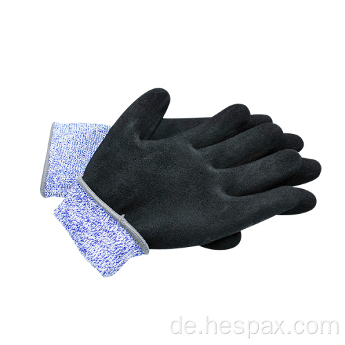 Hespax HPPE Anti Cut -Handschuhe sandige Nitrilhandschuhe